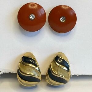 1980's Authentic vintage earrings, 2 pair, super cute clip on and pierced